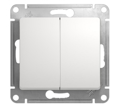 Glossa Белый Переключатель 2-клавишный, сх.6, 10АХ  GSL000165  SE