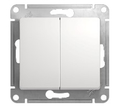 Glossa Белый Переключатель 2-клавишный, сх.6, 10АХ  GSL000165  SE