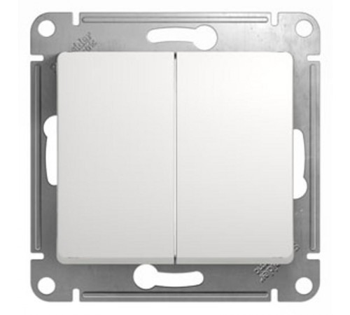 Glossa Белый Переключатель 2-клавишный, сх.6, 10АХ  GSL000165  SE