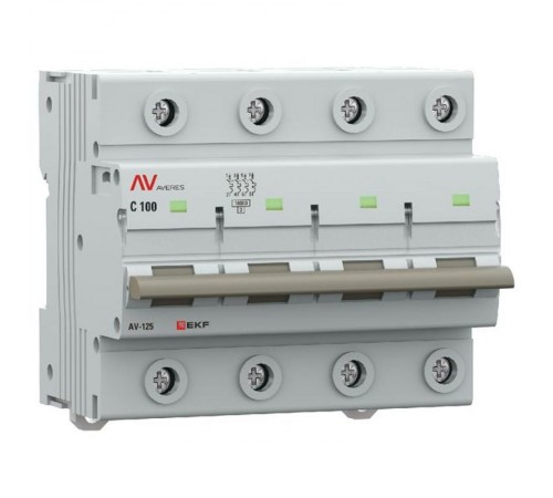 Выключатель автоматический AV-125 4P 125A (C) 10kA  AVERES mcb125-4-125C-av EKF