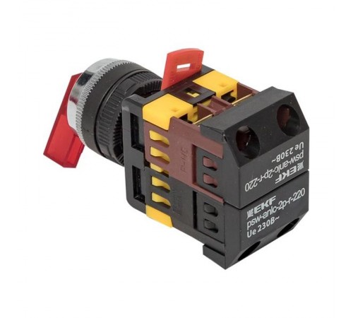 Переключатель ANLC-22 2P красный с подсветкой 220В NO+NC EKF PROxima  psw-anlc-2p-r-220  EKF