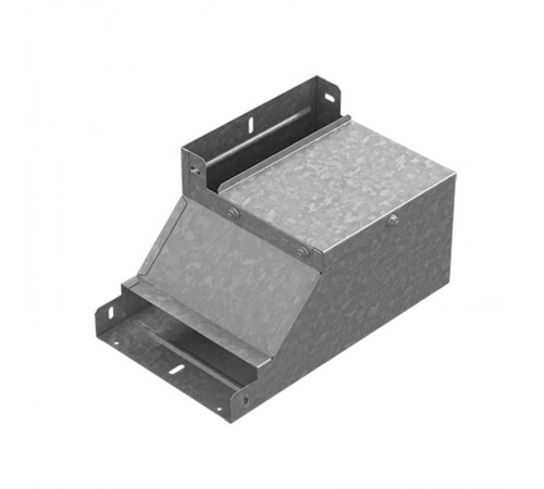 Поворот вертикальный вверх левый к лотку 300х65, толщ. 1,0 мм, Сендзимир цинк  ПВЛ-300х65-1,0-СЦ  Ostec