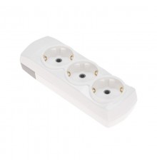 Колодка PREMIUM 3 гнезда, с/з, белый  13-4400  REXANT