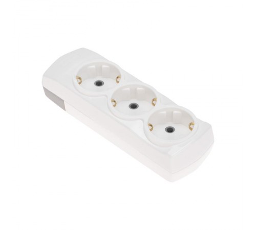 Колодка PREMIUM 3 гнезда, с/з, белый  13-4400  REXANT