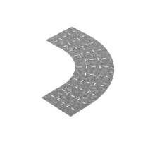 Донная вставка для поворота 90 град. для лотков НЛО 500 мм, толщ. 1,0 мм, Сендзимир цинк, 041335  ДВПЛНЛО90-500-1,0-R330-СЦ   Ostec