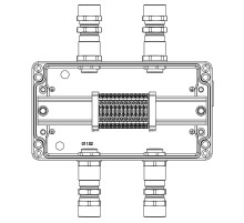 Взрывозащищенная клеммная коробка из алюминия TBE-A-14-(12xCBC.2)-2xKA2MHK(A)-2xKA2MHK(C)1Ex e IIC Т5 Gb / Ex tb IIIC T95°C Db IP66  1201.141.22.1240