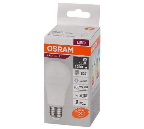 Лампа светодиодная LED Value CL- A 15W/865 230V E27 10X1  4058075579217  OSRAM