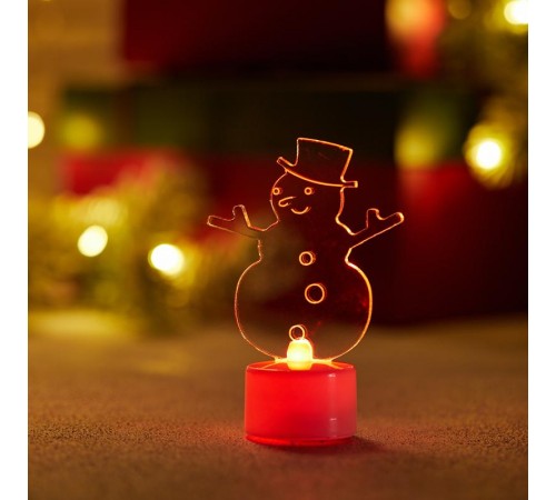 Фигура светодиодная на подставке "Снеговик в шляпе 2D", RGB  501-043  NEON-NIGHT