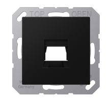 Kрышка для 1-го разъема; без видимого винта; подпружиненная шторка; термопласт; черный матовый A1569-1WESWM Jung