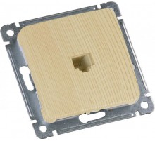 Розетка телефонная скрытой установки, механизм, цвет сосна  РСТ-400-02  HEGEL