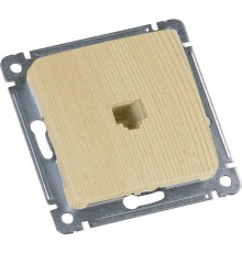 Розетка телефонная скрытой установки, механизм, цвет сосна  РСТ-400-02  HEGEL