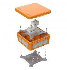 Коробка огнестойкая для о/п двухкомпонентная 60-0303-FR10.0-4 Е15-Е120 100х100х40 IP66  4p, 10.0 мм.кв. 60-0303-FR10.0-4  Промрукав