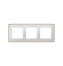 Simon 82 Рамка декоративная, 3 поста, Select, S82 Detail, белый-дерево (Бук)  8201630-270  Simon
