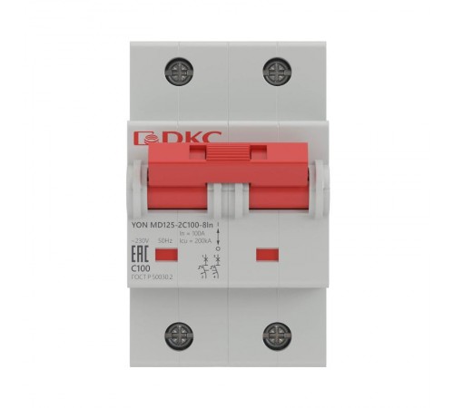 Выключатель автоматический двухполюсный YON MD125-2NC125-8ln 20kA  MD125-2NC125  DKC