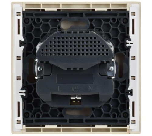 FORTE&PIANO Розетка с заземлением, со шторками в/к 16А USB A+A 3,1А FP445 ваниль  FP-R14-16-U21-D31-K10  IEK