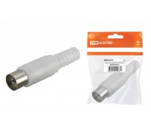 Гнездо TV антенное пласт. без пайки белое, инд. упаковка   SQ1809-0011  TDM