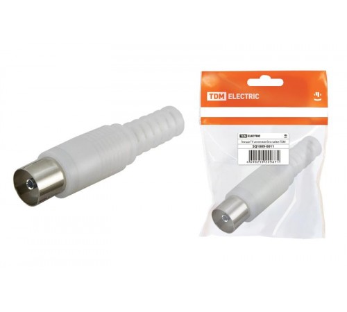 Гнездо TV антенное пласт. без пайки белое, инд. упаковка   SQ1809-0011  TDM