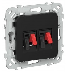 FLITE Розетка 2-ая аудио РА-2-ФлЧ черный  FI-S20-K02  IEK