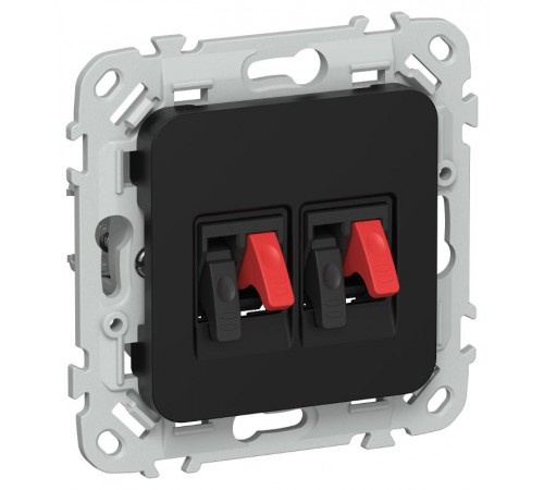 FLITE Розетка 2-ая аудио РА-2-ФлЧ черный  FI-S20-K02  IEK