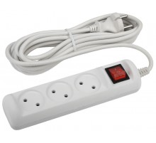 U-3s-5m-2x1 Удлин-ль без заземл, с выкл, 3гн, 5м, ПВС, 2х1мм2, 10А (20/720)  Б0044051  ЭРА