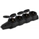 Колодка  KX-4e-B-IP44 каучуковая с заземлением 4 розетки 16A IP44 черная  Б0068394  ЭРА