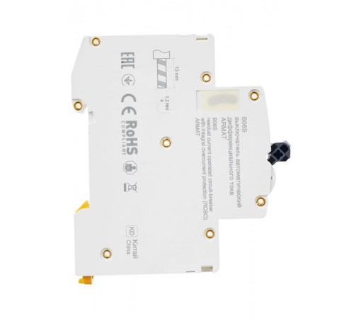 Выключатель автоматический дифференциального тока АВДТ B06S 1P+NP B16 30мА тип A (18мм) ARMAT IEK  AR-B06S-1N-B16A030  IEK