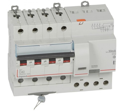Выключатель автоматический дифференциального тока DX3 4п 40А C 30мА тип AC 7м  411190  Legrand