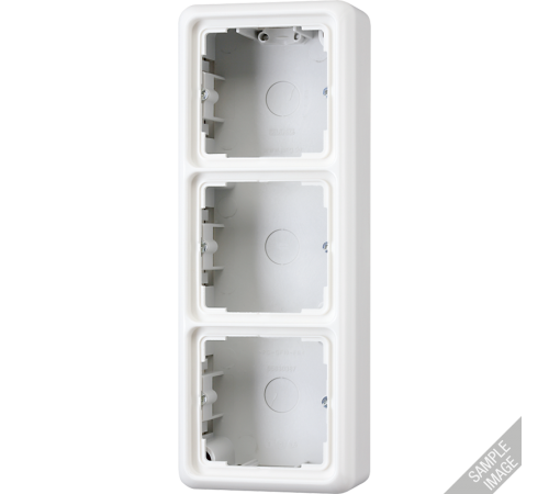 Накладная коробка с рамкой, 3-кратная; слоновая кость  CD583AW  Jung