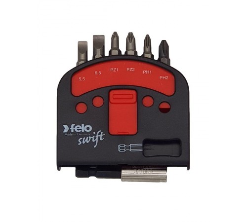 Набор бит SL/PZ/PH Industrial с держателем бит в кейсе Swift, 7 шт  02060116  Felo
