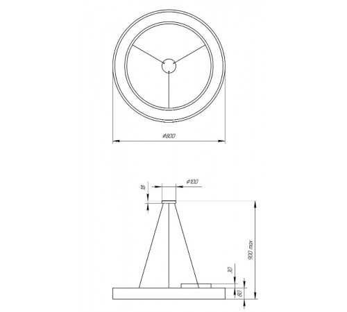 Светильник светодиодный Geometria Ring SPO-134-W-40K-056 56Вт 4000К 4200Лм IP40 800*800*80 белый подвесной  Б0050564  ЭРА