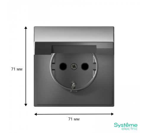 ArtGallery Сталь Розетка с заземлением со шторками с крышкой, 16А, IP20,  механизм, быстрозажим. клем.  GAL000946S  SE