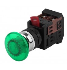 Кнопка управления  AEА-22 "Грибок" зеленый d22мм 1з+1р (10/400/3200)  Б0045634  ЭРА
