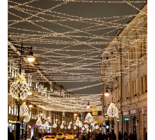 Светодиодная гирлянда ARD-STRING-CLASSIC-10000-CLEAR-100LED-STD WARM (230V, 7W)  025779  Arlight