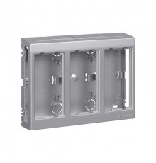 Simon Connect Дополнительный блок настенный на 3 S-модуля Сима Про, поверхностный монтаж, алюминий  SBC350-8  Simon