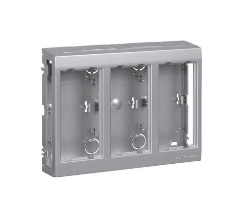 Simon Connect Дополнительный блок настенный на 3 S-модуля Сима Про, поверхностный монтаж, алюминий  SBC350-8  Simon