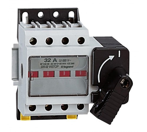 Выключатель-разъединитель Vistop - 32 A - 4П - рукоятка спереди - с рукояткой чёрного цвета  022502  Legrand