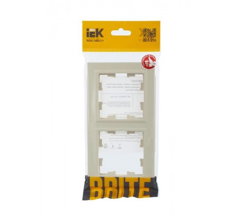BRITE Рамка 2-ая РУ-2-БрКр бежевый  BR-M22-K10  IEK