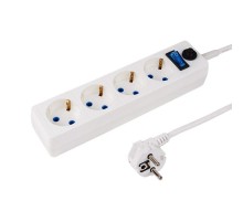 Сетевой фильтр STANDARD 4 гнезда, 3 м, 3х0.75 кв.мм, с/з + автовыкл., белый  11-7228  PROconnect