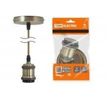 Патрон Е27 с подвесом 1 м, металлический "Лофт", бронза  SQ0335-0071  TDM