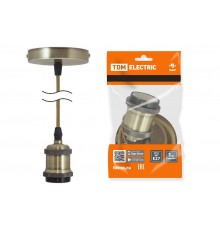 Патрон Е27 с подвесом 1 м, металлический "Лофт", бронза  SQ0335-0071  TDM