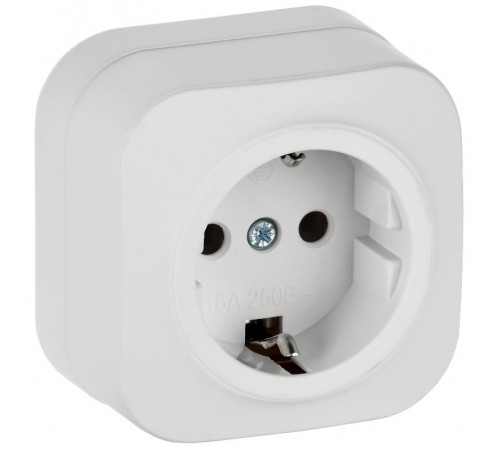 GLORY Розетка с з/к без з/ш о/у 16А РС20-3-ХБм белый матовый  ERH11-K01M-16  IEK