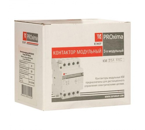 Контактор модульный КМ 25А 4NC (3 мод.) PROxima km-3-25-04  EKF