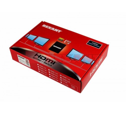 Делитель гнездо HDMI на 4 гнезда HDMI, металл  17-6902  REXANT