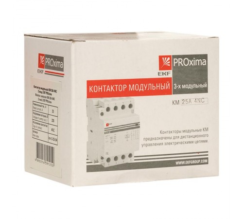 Контактор модульный КМ 25А 4NC (3 мод.) PROxima km-3-25-04  EKF