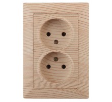 4-204-11 Intro Розетка 2х2P, 16А-250В, СУ, Solo, сосна  Б0043332  Intro