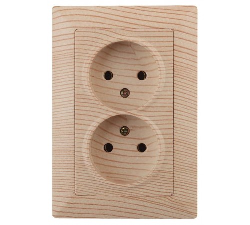 4-204-11 Intro Розетка 2х2P, 16А-250В, СУ, Solo, сосна  Б0043332  Intro