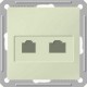 W59 Слоновая кость Розетка 2-ая ТЛФ + компьютерная 5е (RJ11+RJ45)  RSI-251TK5E-2-86  SE
