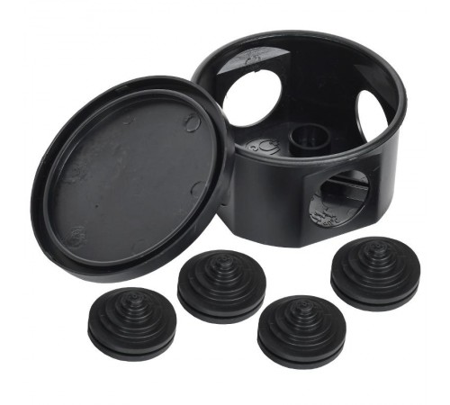 Коробка расп. КМ41237 D=75х40мм IP44 4 вв. черная   UKO21-075-040-000-K02-44  IEK