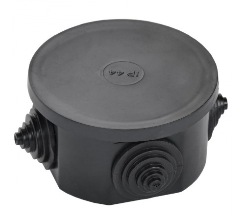 Коробка расп. КМ41237 D=75х40мм IP44 4 вв. черная   UKO21-075-040-000-K02-44  IEK