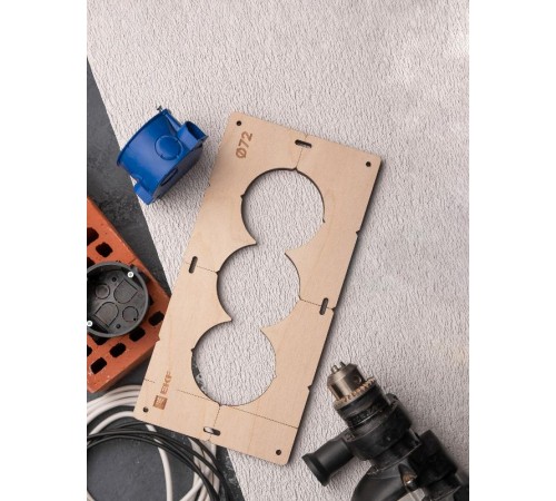 Шаблон для подрозетников c 3 отв. диам. 72 мм EKF Expert  sh-d72-3  EKF